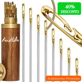 Kit Agulhas de costura Facillita - Com Estojo de Madeira