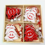 Decoração de Natal - 12PCS Pingente de Natal de Madeira