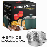 Panela Elétrica Smart+ Brinde Base Cozimento Á Vapor INOX