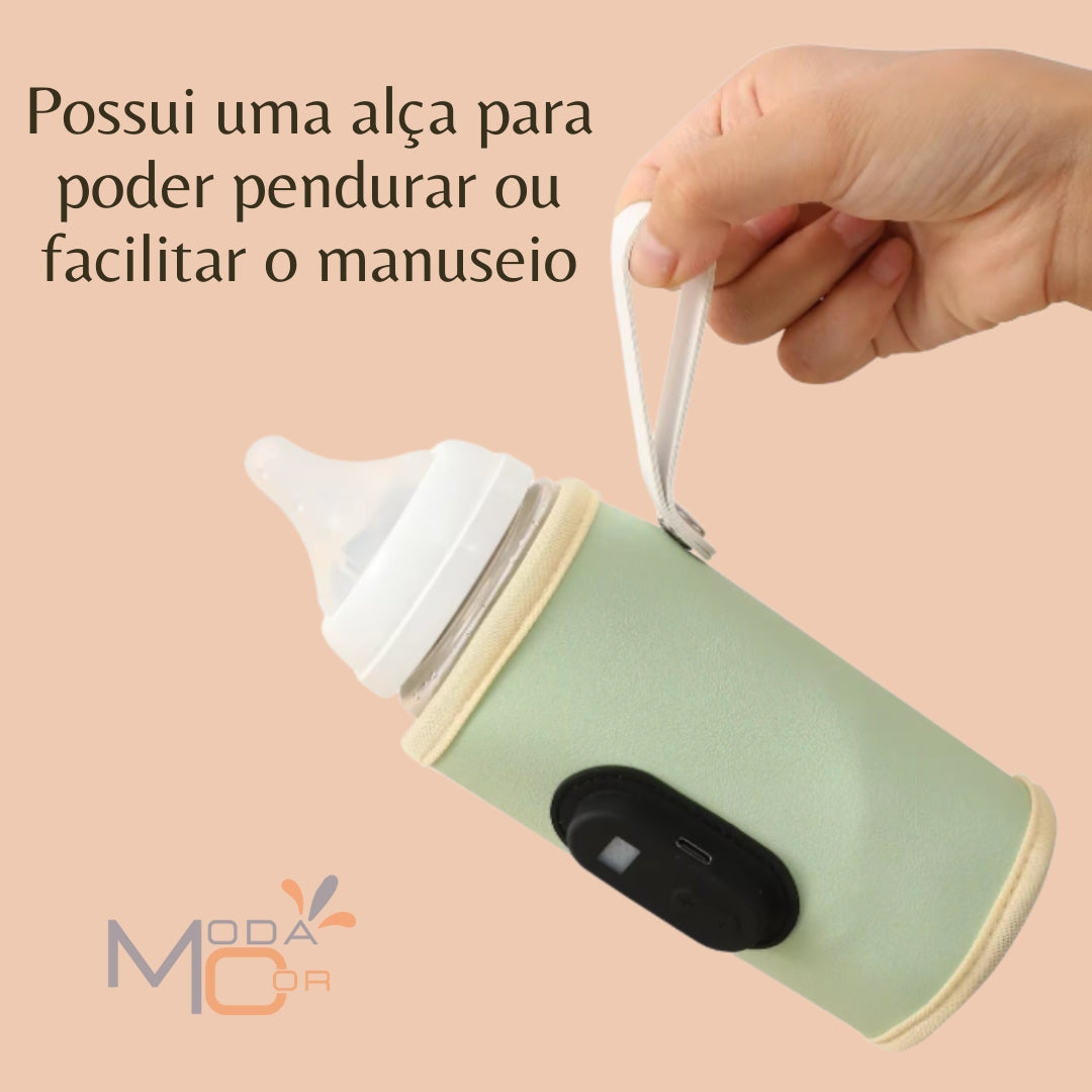 Aquecedor de Mamadeira Portátil USB Ajustável Térmico Viagem Bebê Passeio Leite Quente - ThermoBaby™