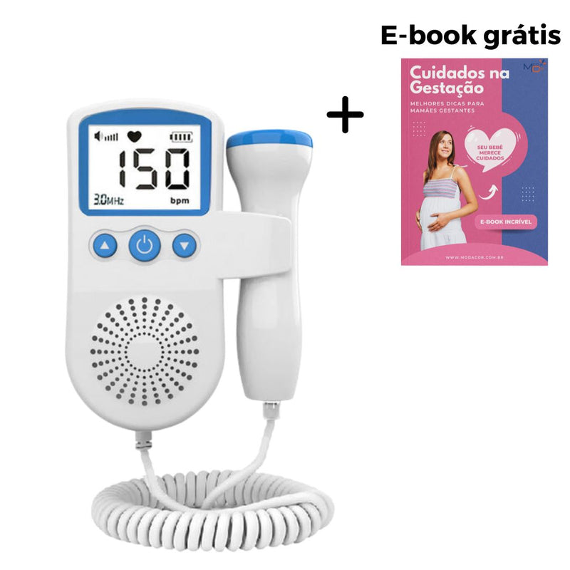 BabyDoppler - Monitor De Batimentos Cardíacos + E-Book Gestante De Brinde