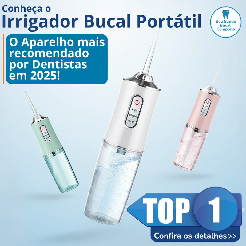 Aparelho Irrigador Oral Bucal Dental Jet Limpeza Portátil