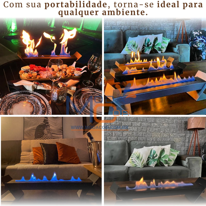 Lareira Ecológica Portátil a Álcool de Metal - Ecoflame