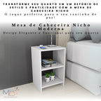 Mesa de Cabeceira Nicho Quarto Bidê Criado Mudo MDF Branco Moderna Compacta – ZenMoble™