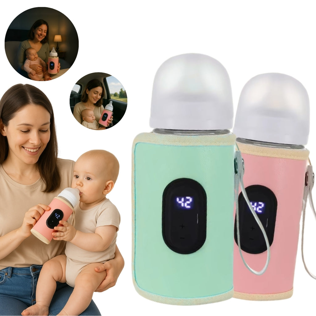 Aquecedor de Mamadeira Portátil USB Ajustável Térmico Viagem Bebê Passeio Leite Quente - ThermoBaby™