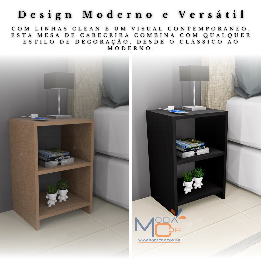 Mesa de Cabeceira Nicho Quarto Bidê Criado Mudo MDF Branco Moderna Compacta – ZenMoble™