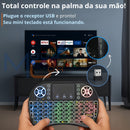 Teclado Controle Sem Fio Recarregável Mini Smart RGB Preto para TV, Box e PC - SmartKey™