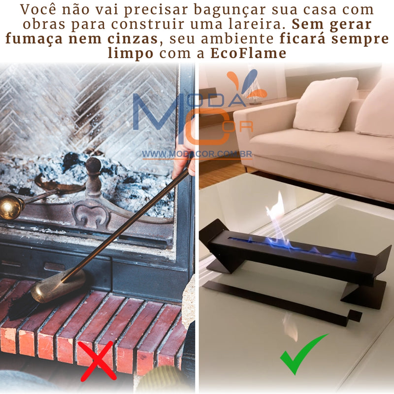 Lareira Ecológica Portátil a Álcool de Metal - Ecoflame