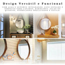 Espelho decorativo redondo no hall de entrada