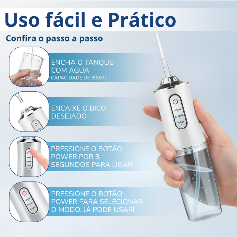Aparelho Irrigador Oral Bucal Dental Jet Limpeza Portátil