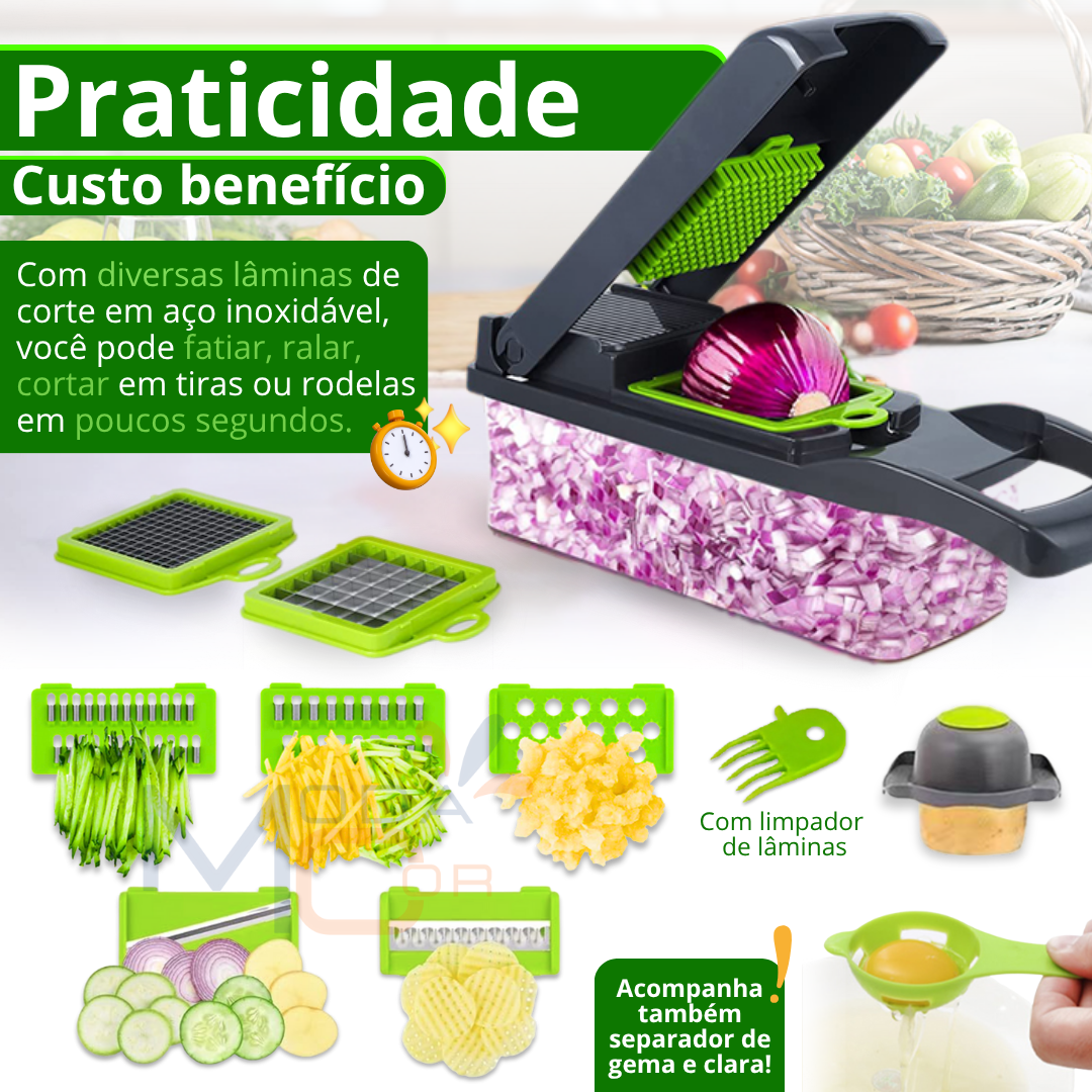 Cortador Laminador Descascador Fatiador de Legumes Profissional 16 em 1
