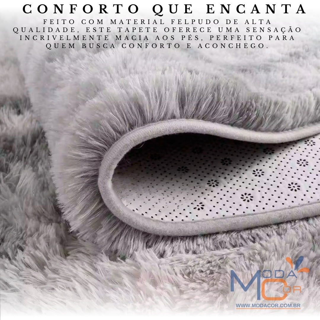 Tapete macio e antiderrapante para quarto LuxFelp