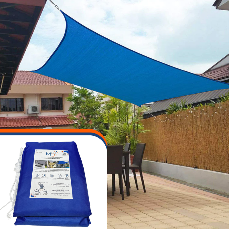 Tela de Sombreamento Toldo Portátil Impermeável com Proteção UV 50+ Flexível e Ultra Resistente + Cordas (BRINDE)