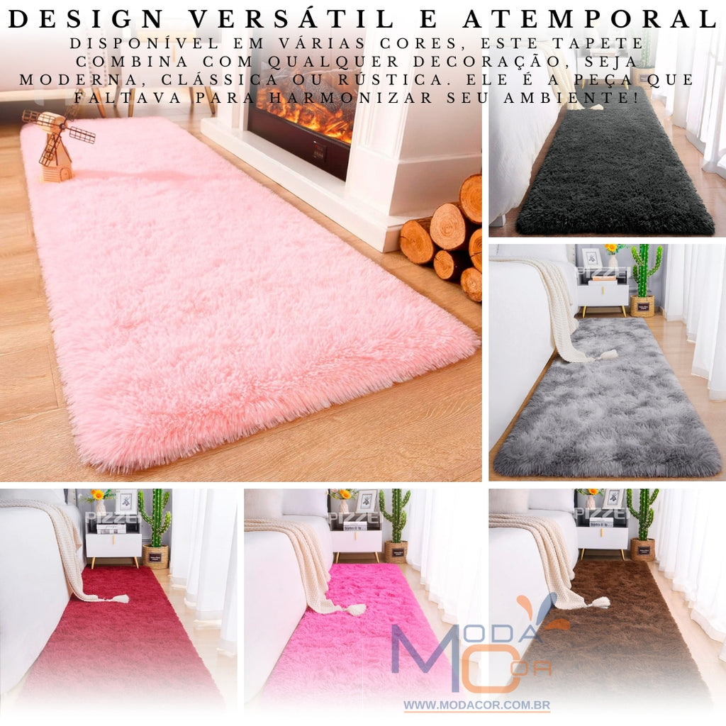 Passadeira felpuda lavável em máquina 2 metros x 60 cm