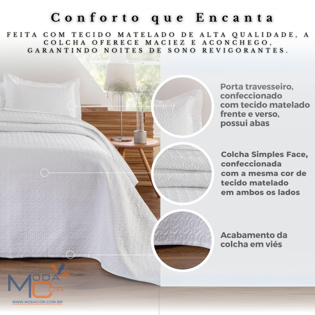 Kit Colcha Cobre Leito Luxo Matelado Queen Casal King Solteiro Padrão Premium – ComfortLuxe™