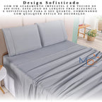 Jogo Lençol 3 Peças Casal Queen 400 Fios Micropercal Toque Suave Elástico Ponto Palito – SoftDream™