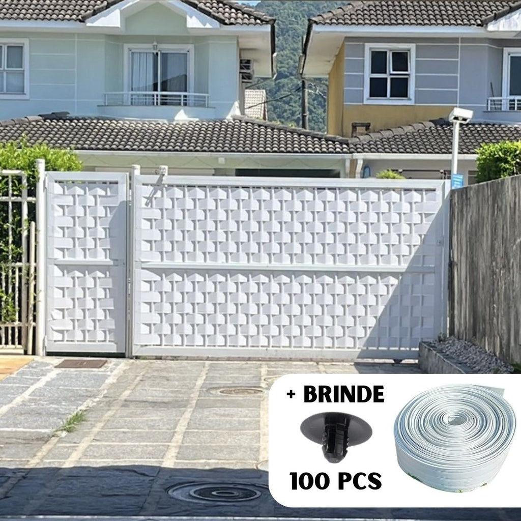 Kit Protetor de portão Lona de PVC + Kit para Fixação - Privacidade e Modernidade