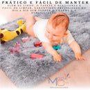 Detalhe do fio felpudo de 4 cm do tapete LuxFelp