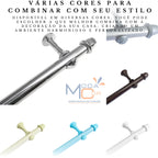Suportes e buchas do kit varão cortina aço cromado EleganceSteel