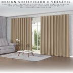 cortina blackout preta instalada em sala moderna