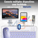 Kit Teclado e Mouse Bluetooth Sem Fio Portátil Leve Wireless Magnético Para Tablet Celular Tab S6 Lite iPad – SmartType™