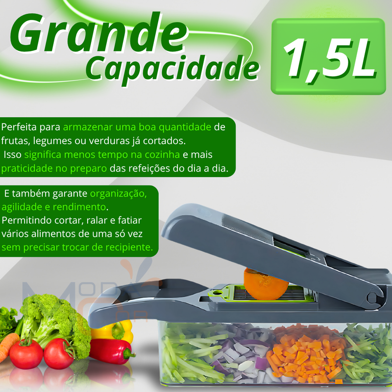 Cortador Laminador Descascador Fatiador de Legumes Profissional 16 em 1