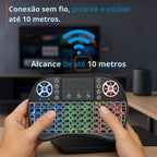 Teclado Controle Sem Fio Recarregável Mini Smart RGB Preto para TV, Box e PC - SmartKey™