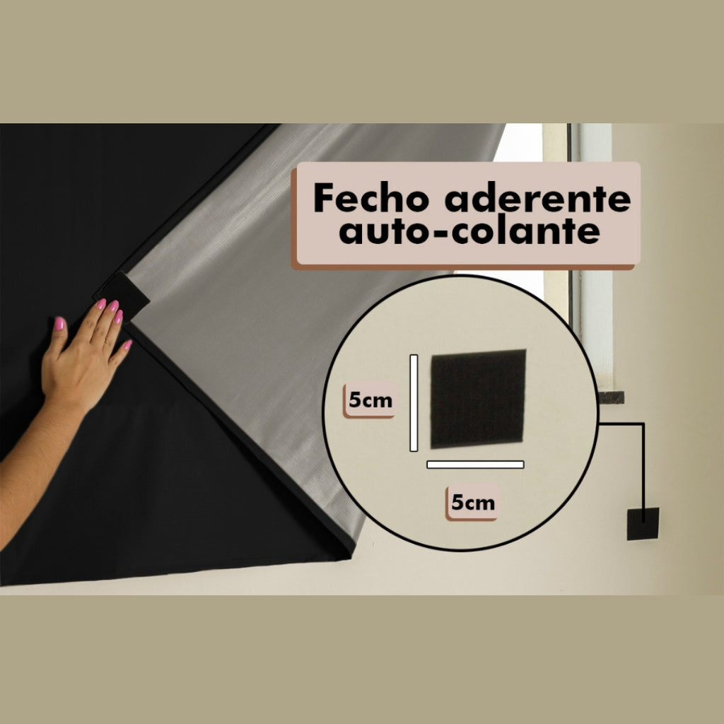 Cortina Painel Blackout com Velcro para Sala Quarto Cozinha Varias Cores