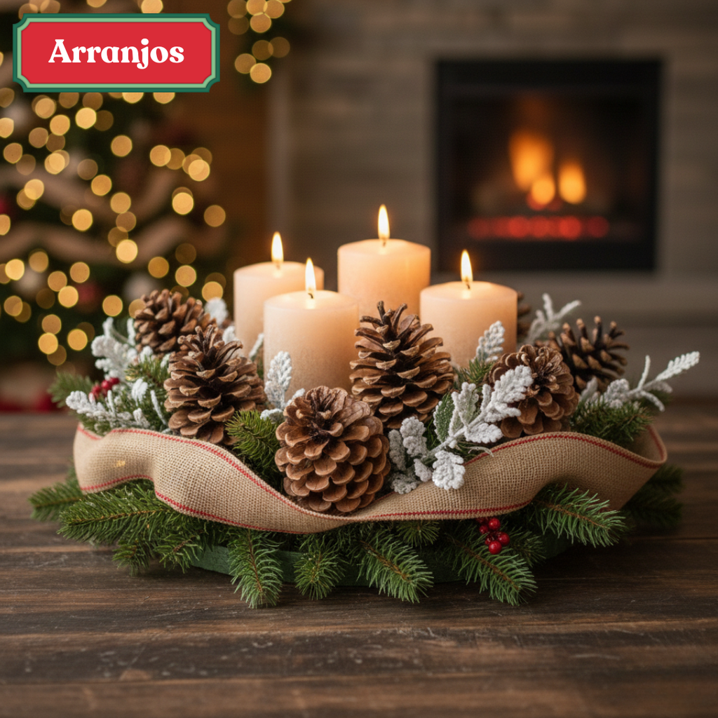 Pinhas Naturais Decorativas Natal - Kit 20 unidades