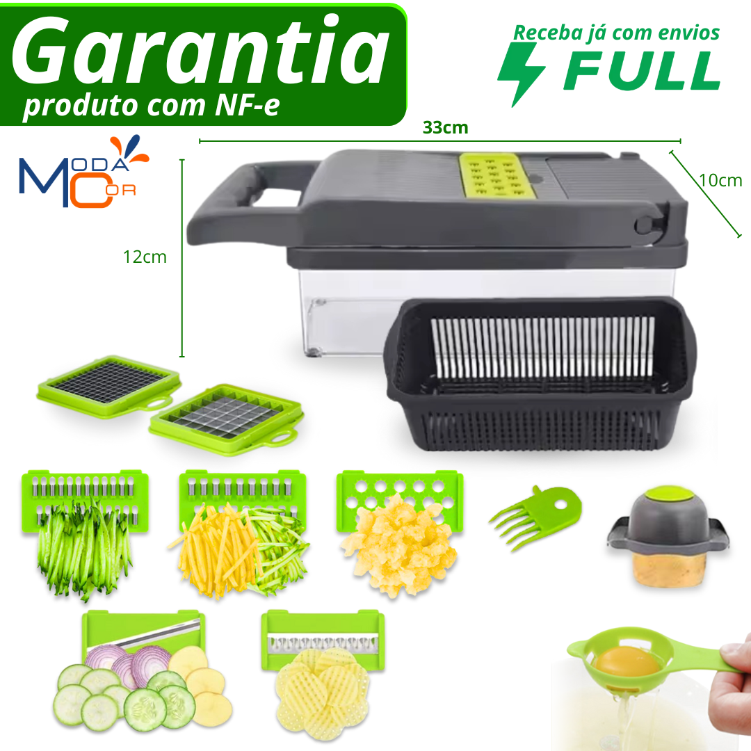 Cortador Laminador Descascador Fatiador de Legumes Profissional 16 em 1
