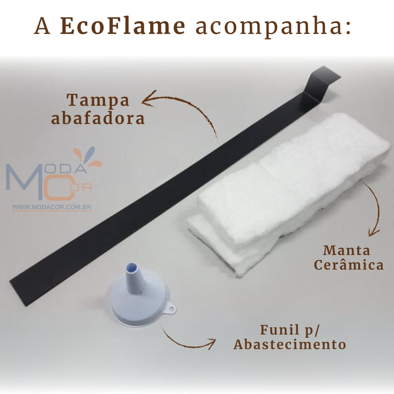 Lareira Ecológica Portátil a Álcool de Metal - Ecoflame