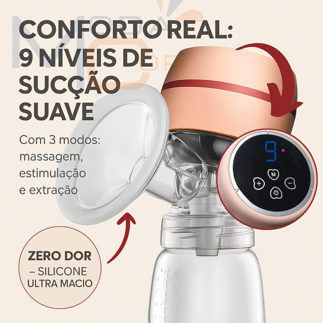 Bomba Tira Leite Portátil Recarregável Automática Extratora Elétrica para Amamentação Materno LactoBelle™