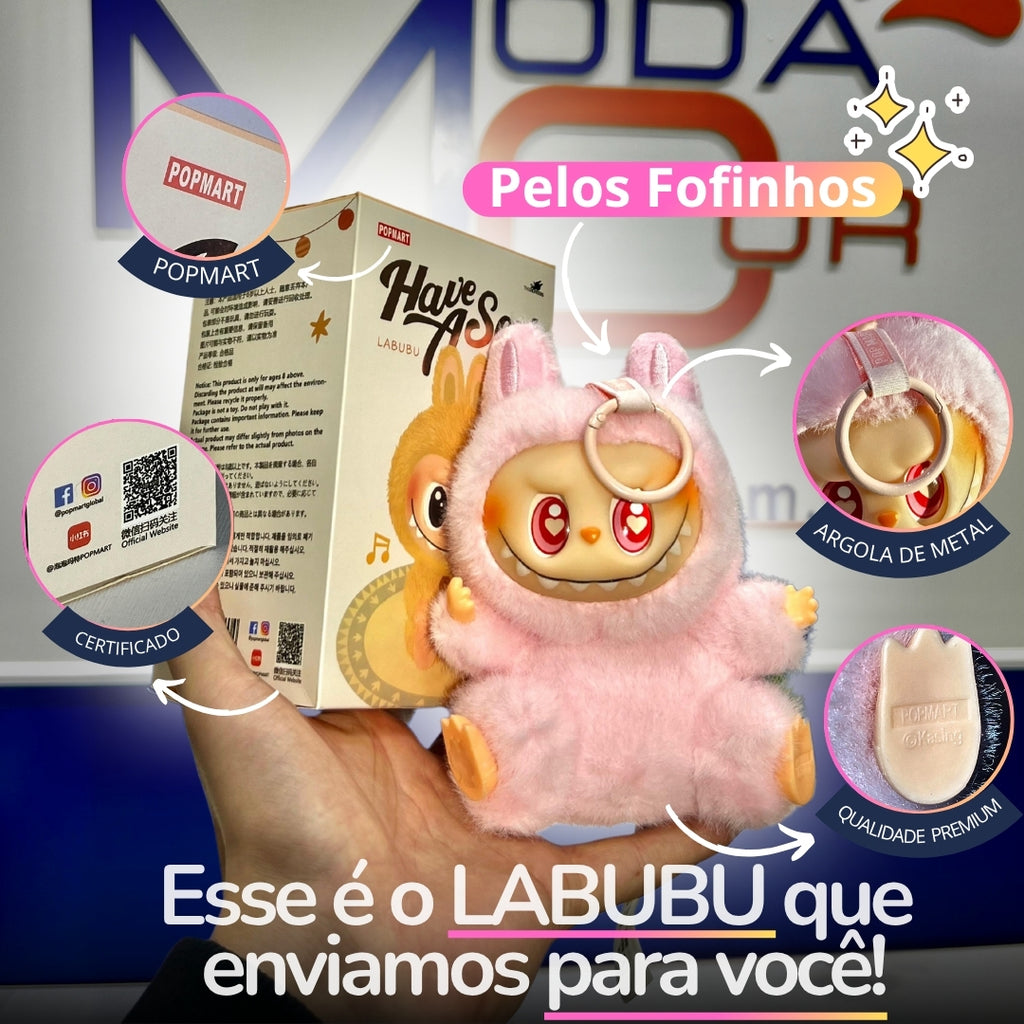Boneco Chaveiro Labubu Pelúcia 15cm Colecionável Surpresa Kpop Monster Macaron™
