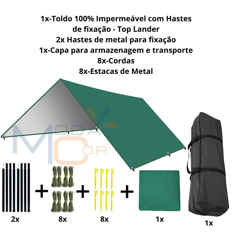 Tenda Portátil 100% Impermeável com Hastes de Fixação - Top Lander