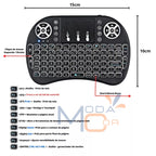 Teclado Controle Sem Fio Recarregável Mini Smart RGB Preto para TV, Box e PC - SmartKey™
