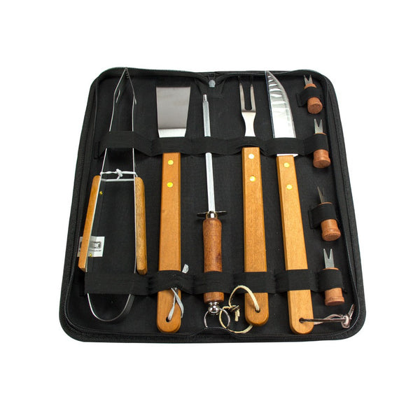 Kit Churrasco Inox 10 Itens - Aço Inox