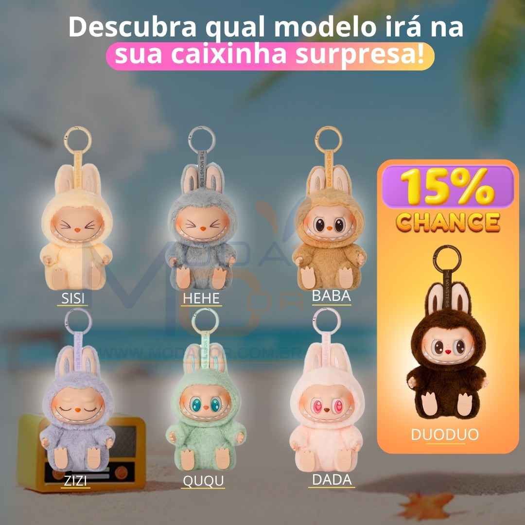Boneco Chaveiro Labubu Pelúcia 15cm Colecionável Surpresa Kpop Monster Macaron™