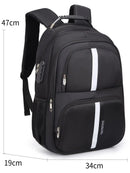 Mochila Escolar Faculdade Impermeável Reflexiva Reforçada Cabo De Aço - WildernessWanderer