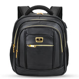 Mochila Escolar Faculdade Couro PU Zíper Dourado - SummitSeeker