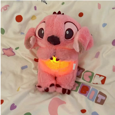 Pelúcia Stitch Disney Azul com Luz Som Respira Relaxante Ansiedade Sono Tiktok Autismo – StitchZen™