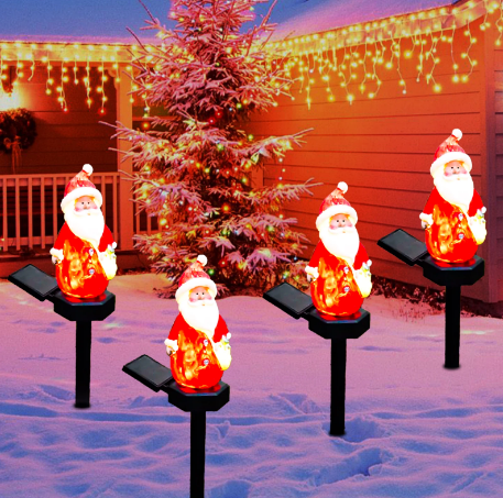 Decoração de Natal - 4PCS Lâmpada LED Solar P/ Jardim