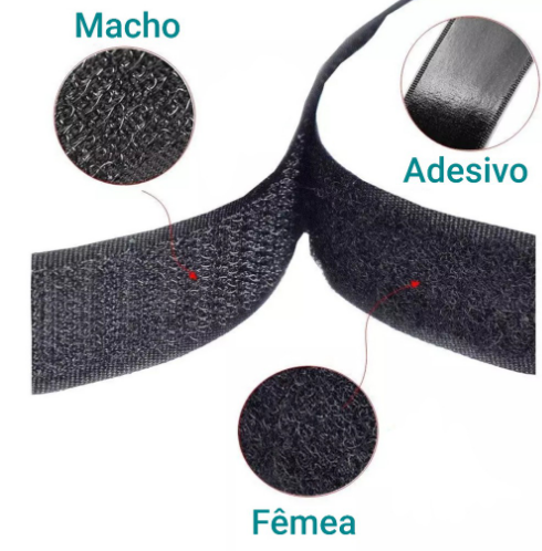 Velcro Adesivo Dupla Face em ambas as partes Macho e Fêmea