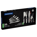 Faqueiro Inox 24 Peças Brilho Kit Mesa Posta Simples Utensílios Cozinha Búzios – LuxSet™