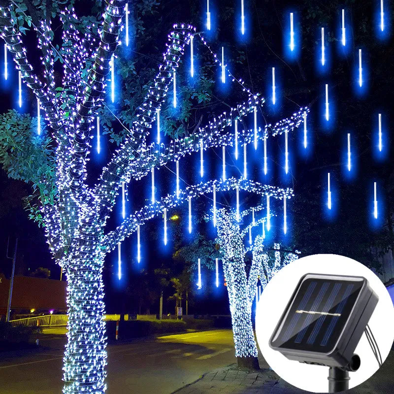 Decoração de Natal - Iluminação Solar Chuvas Em LED 8 Gotas Solar RainPlus