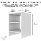 Mesa de Cabeceira Nicho Quarto Bidê Criado Mudo MDF Branco Moderna Compacta – ZenMoble™