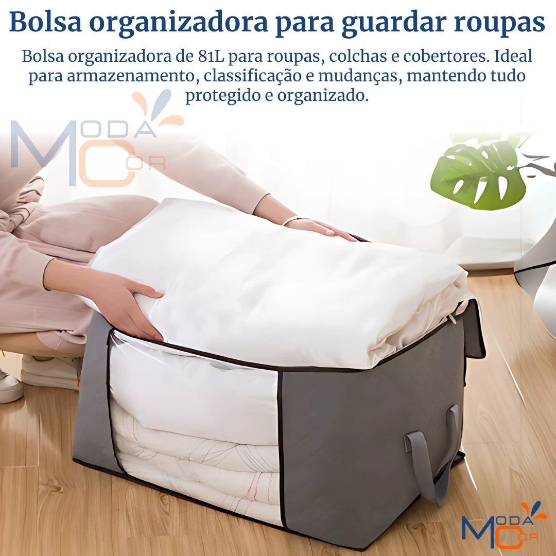 Organizador Roupas Cama Edredom Cobertor Dobrável Zíper Visor Anti-Poeira Umidade – EcoBox™