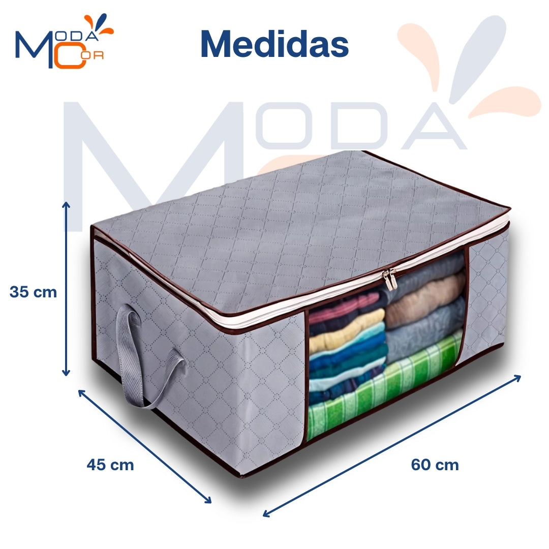 Organizador Roupas Cama Edredom Cobertor Dobrável Zíper Visor Anti-Poeira Umidade – EcoBox™