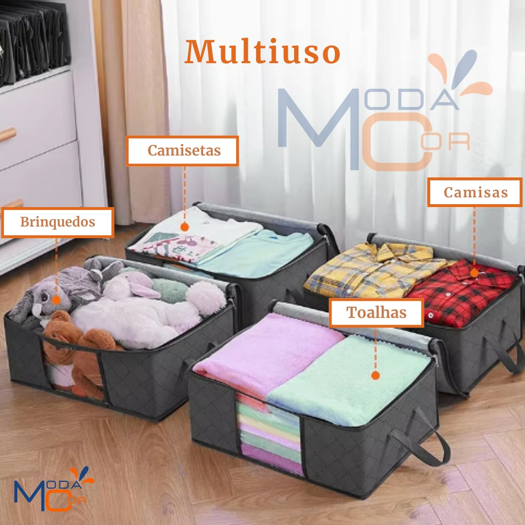 Organizador Roupas Cama Edredom Cobertor Dobrável Zíper Visor Anti-Poeira Umidade – EcoBox™