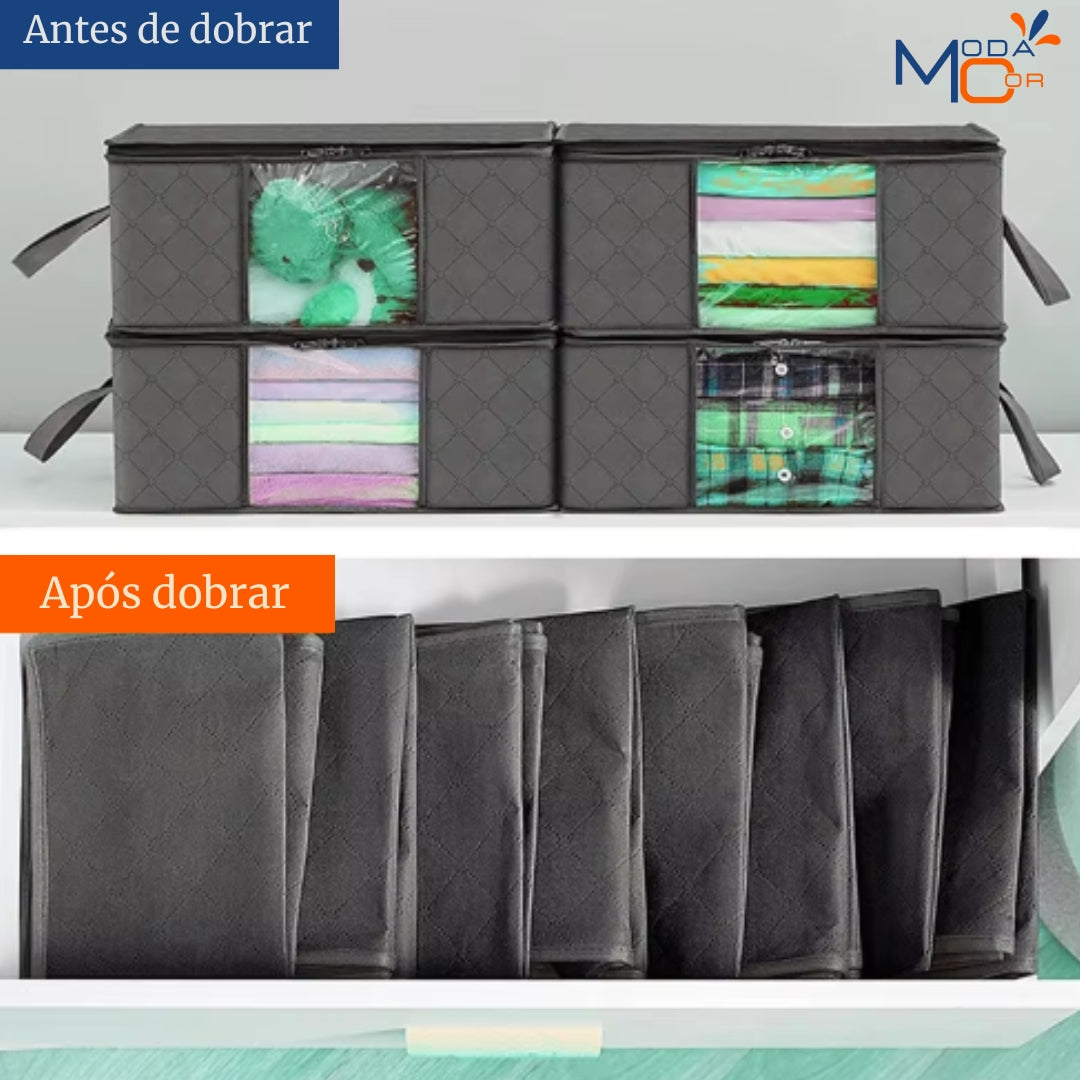 Organizador Roupas Cama Edredom Cobertor Dobrável Zíper Visor Anti-Poeira Umidade – EcoBox™