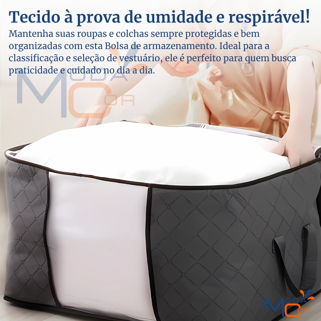 Organizador Roupas Cama Edredom Cobertor Dobrável Zíper Visor Anti-Poeira Umidade – EcoBox™